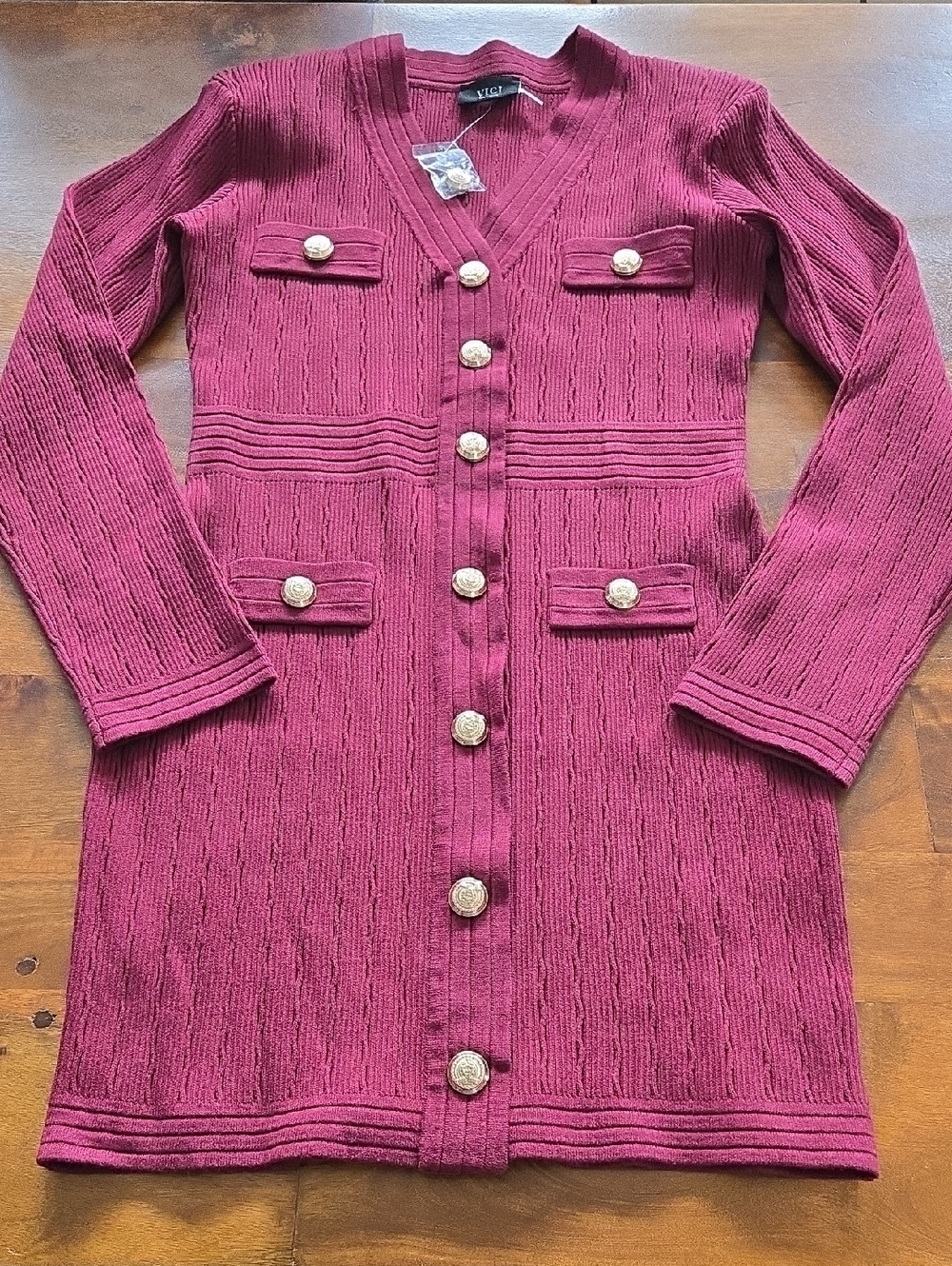 NWOT Vici Cenya Long Sleeve Mini Bandage Dress Burgundy Size Medium
